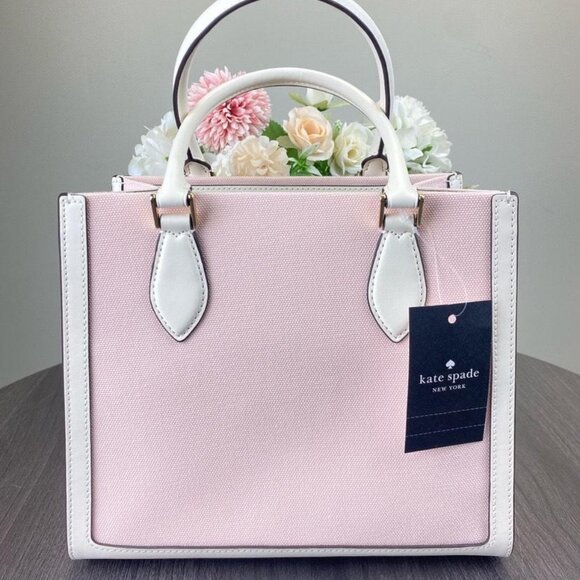 Kate Spade KG596 Garden Logo Small Tote in Light Rose/White - Picture 2 of 8